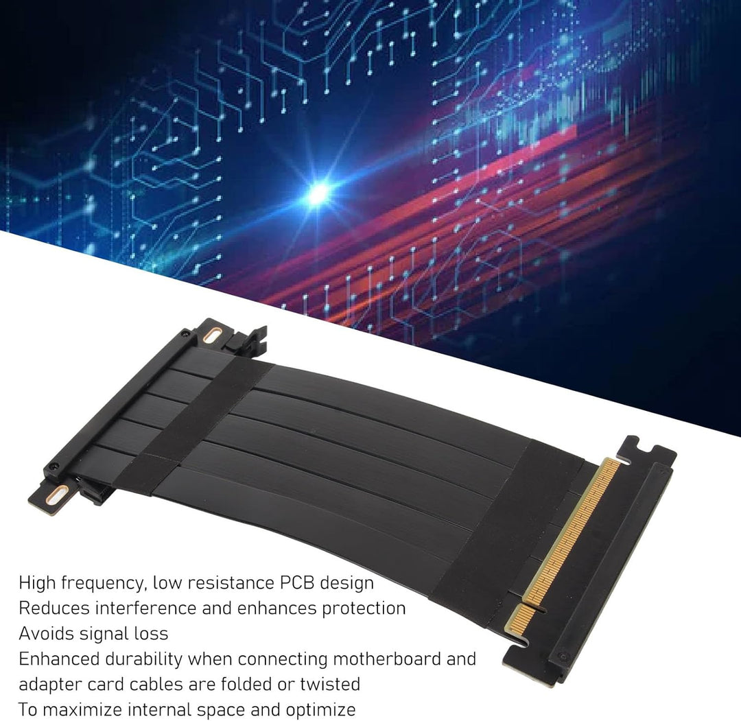 ASHATA PCIE 4.0 X16 Riser-Kabel, Hochgeschwindigkeits-Grafikkarten-Verlängerungskabel, Flexibles Dop