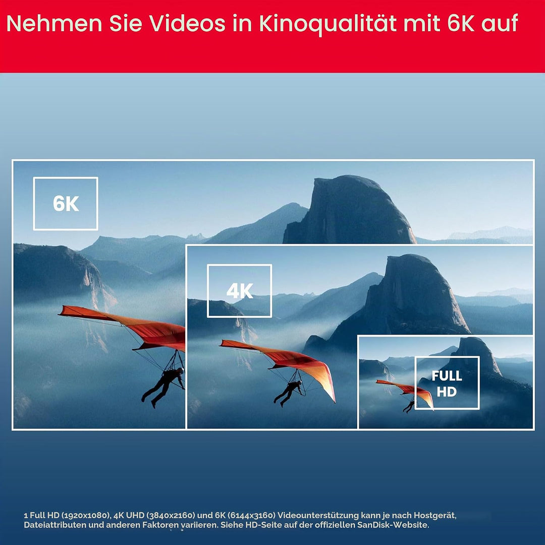 SanDisk Extreme PRO SDXC UHS-II Speicherkarte V60 64 GB (280 MB/s, 6K, 4K UHD, U3, C10, Rescue PRO D