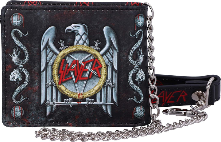 Nemesis Now Offiziell Lizenziertes Slayer Adler-Logo geprägtes Portemonnaie, Metall, Schwarz, 11 cm