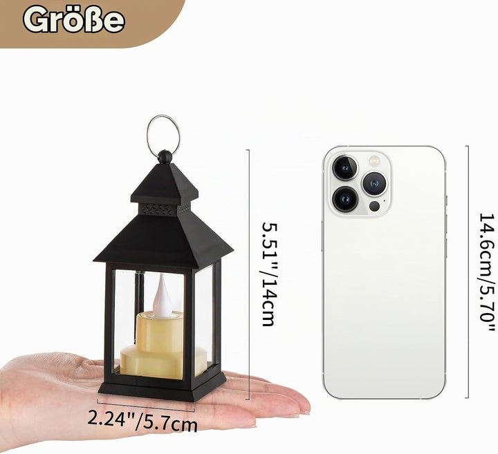 NUPTIO Kleine Laterne Halloween Deko - 20 Stück Mini Innen Laterne mit Flackernden LED Teelichter Ke