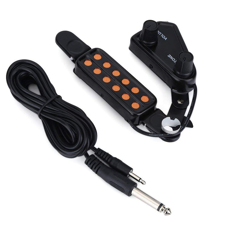 Tonabnehmer für Akustikgitarre, magnetischer Wandler mit 12 Löchern für Akustikgitarre mit Stimm-Set