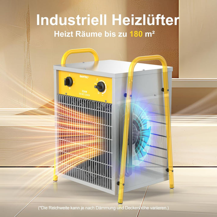 Elektroheizer Heizlüfter Grosse Räume Bauheizer 22kw Elektro Heizstrahler mit Thermostat Elektrisch