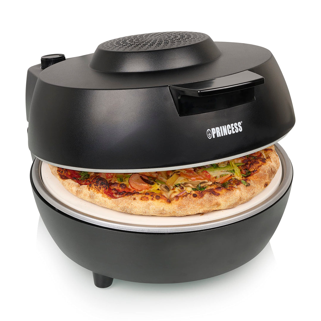 Princess Pizzaofen Pro 115005 – ø30 cm – Echter Pizzastein – Cool-Touch-Gehäuse für sicheren Gebrauc