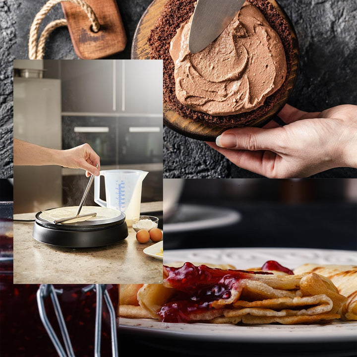 Kerafactum Küchen-Set mit Teigverteiler aus Edelstahl & Aufstrichmesser | Zubehör für Frühstück & Ba