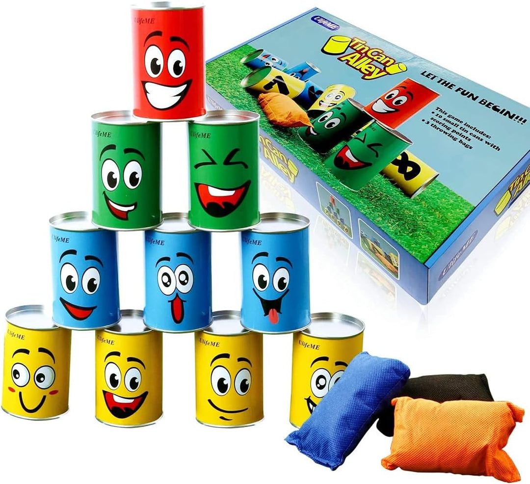 Ulifeme Dosenwerfen Kinder, Dosenwurfspiel für Kindergeburtsta &amp; Andere Party, 10pcs Lächeln Dosen &amp;