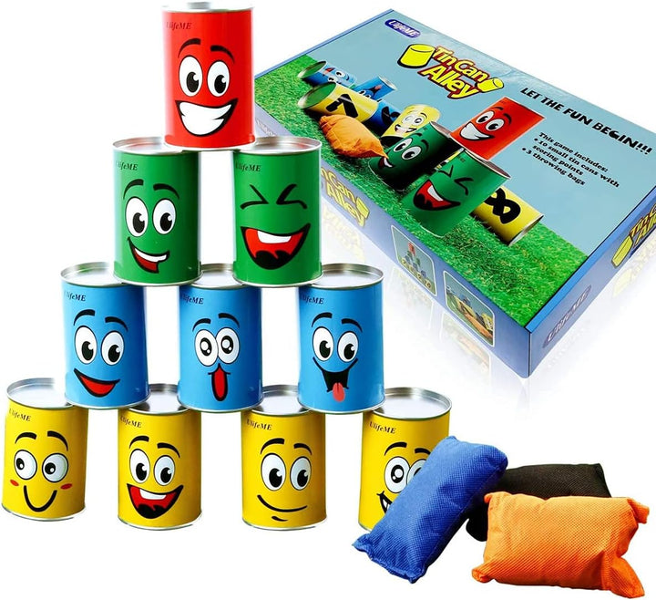 Ulifeme Dosenwerfen Kinder, Dosenwurfspiel für Kindergeburtsta &amp; Andere Party, 10pcs Lächeln Dosen &amp;