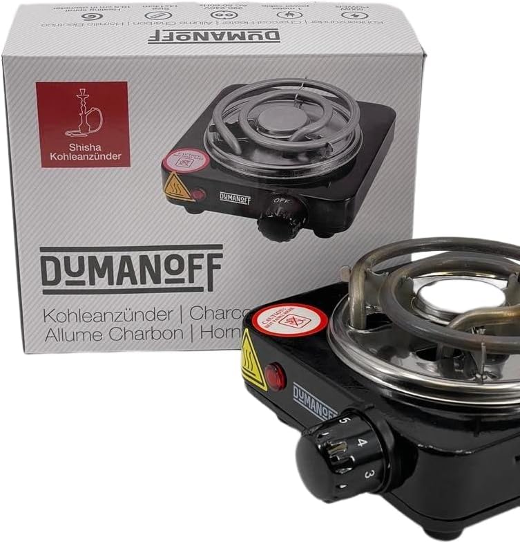 Elektrischer Kohleanzünder 500 W – Heizplatte für Naturkohle – Durchmesser 10,5 cm – Farbe Schwarz