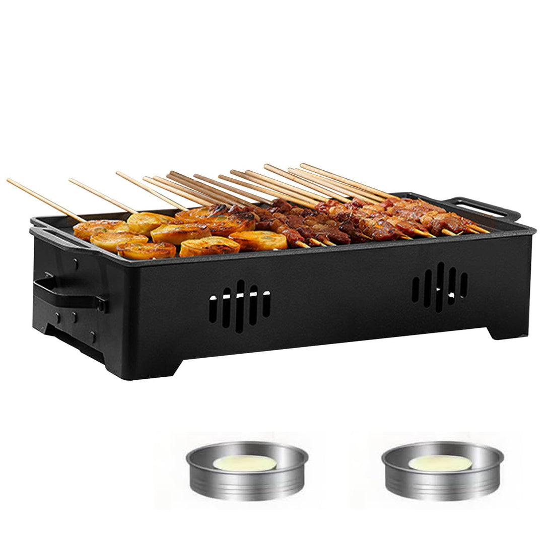 BBQ Warmhalteplatte,Grillgut Stövchen,BBQ Servierplatte mit Edelstahlauflage & Teelichtfunktion,Flei