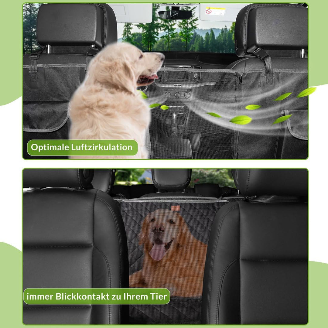 Kingsleeve® Hundedecke Auto Rückbank Wasserdicht Kratzfest Universal Sichtfenster Sitzgurt rutschfes