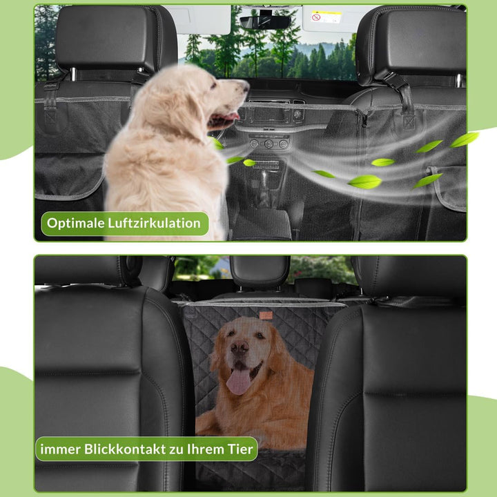 Kingsleeve® Hundedecke Auto Rückbank Wasserdicht Kratzfest Universal Sichtfenster Sitzgurt rutschfes