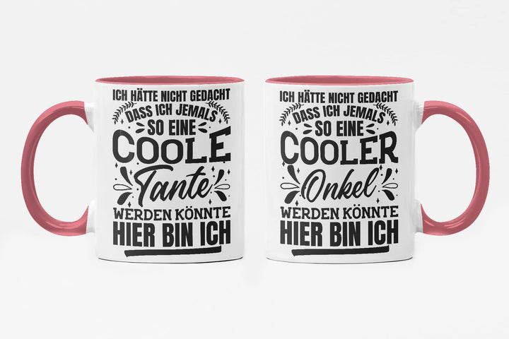 Trendation - Beste Tante und Onkel Geschenk Tasse Set Kaffeetassen Geschenke Weihnachten (Rosa), Ros