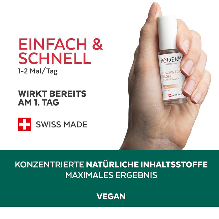 PODERM - STRAPAZIERTE NÄGEL CHEMOTHERAPIE – Serum Silicium - Beruhigt, kräftigt und repariert - Schü