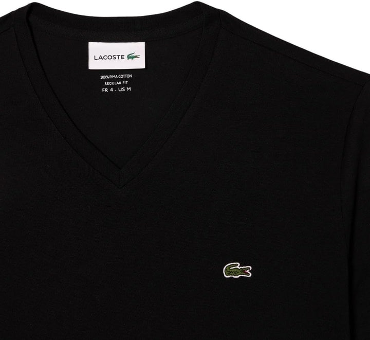 Lacoste Herren Long Sleeve V Neck T-Shirt T-Shirt (1er Pack) XS Schwarz, XS Schwarz