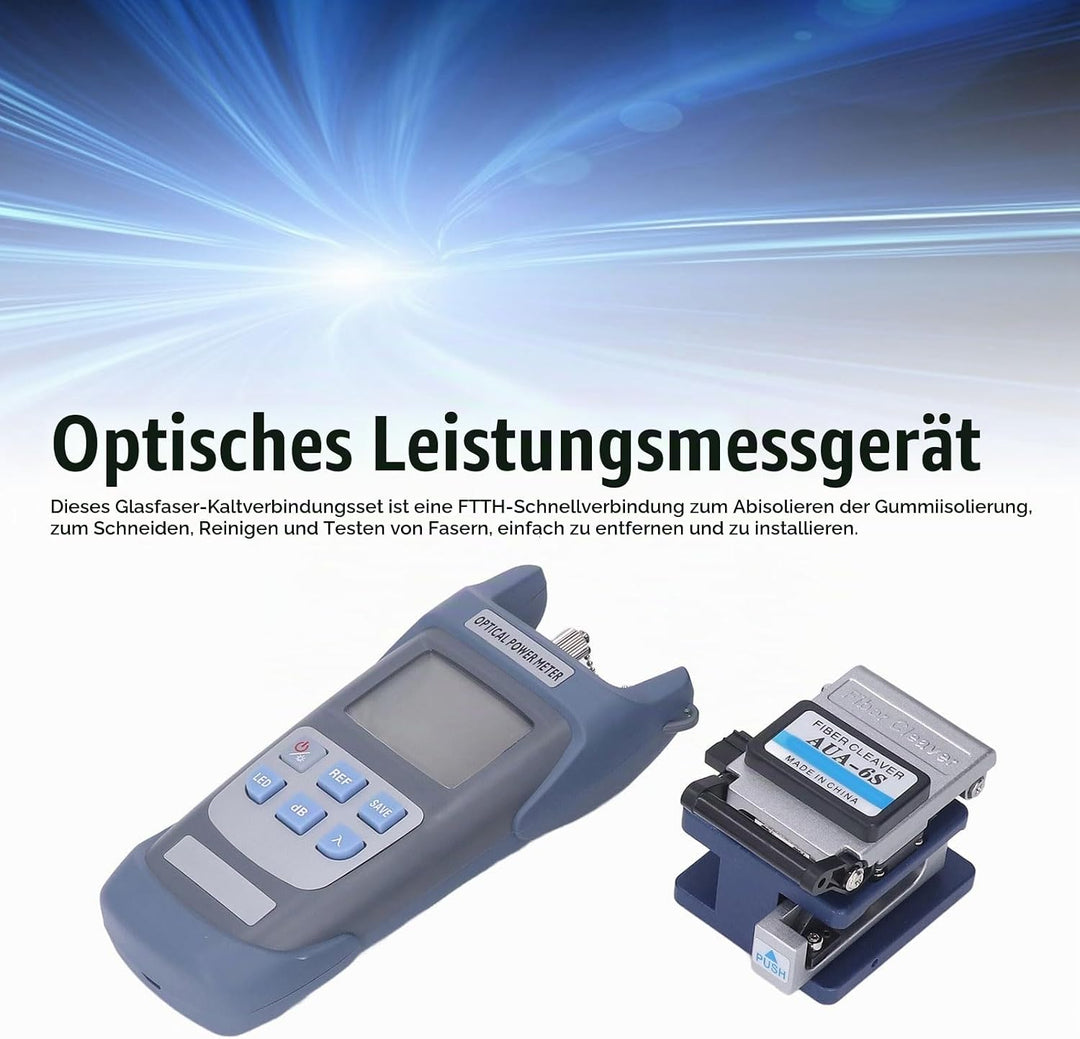 Fiber Termination Kit Fiber Tool Kit, Fiber Cold Connection Set mit optischem Leistungsmesser, Fiber