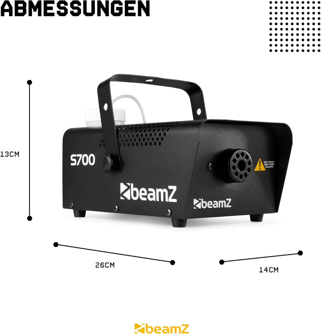 BeamZ S700 - Nebelmaschine mit Fernbedienung, 700 Watt Fog Machine, Rauchmaschine für Halloween, Hoc