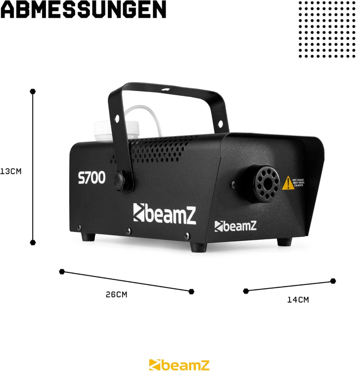 BeamZ S700 - Nebelmaschine mit Fernbedienung, 700 Watt Fog Machine, Rauchmaschine für Halloween, Hoc