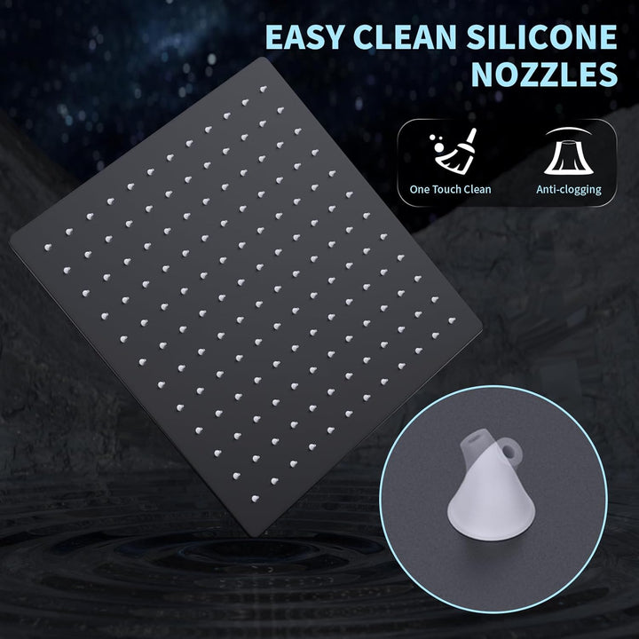 12 Zoll (30cm) Regendusche Duschkopf – Edelstahl, Hochdruck, Ultradünn, 360° Schwenkbar – Grosser Lu