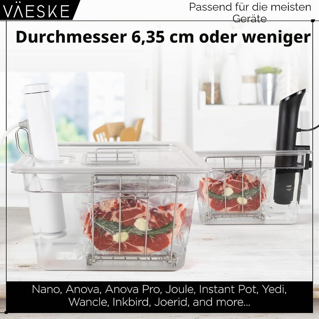 Väeske Isolierter Sous-Vide-Behälter mit Deckel und Gestell – Passend für die Meisten Sous-Vide- Gar