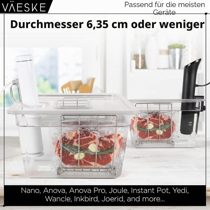 Väeske Isolierter Sous-Vide-Behälter mit Deckel und Gestell – Passend für die Meisten Sous-Vide- Gar