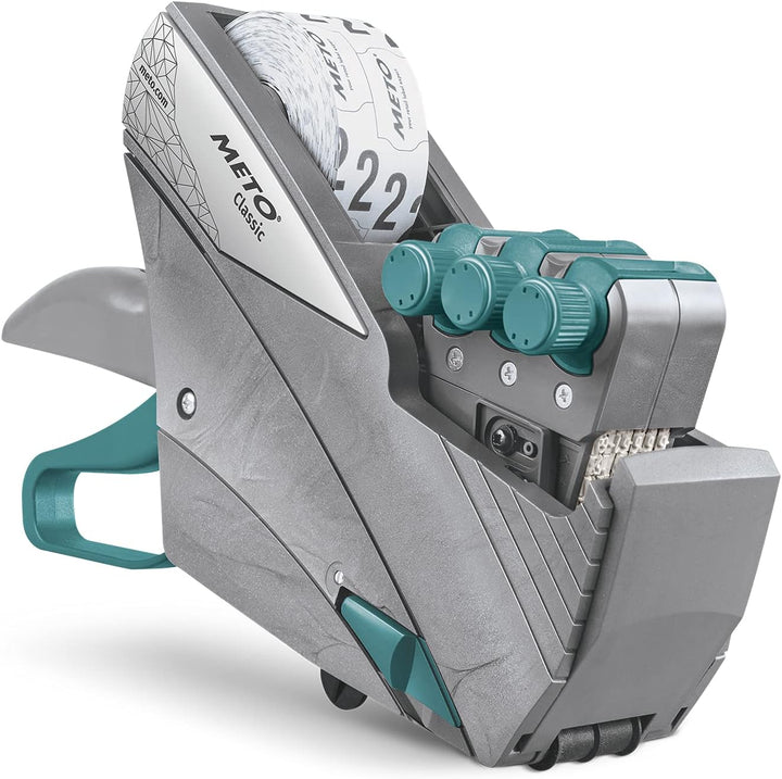 Meto Original Classic XL Preisauszeichner Set – Preis, MHD, Datum, Artikelnummer (3-zeilig, 33-stell