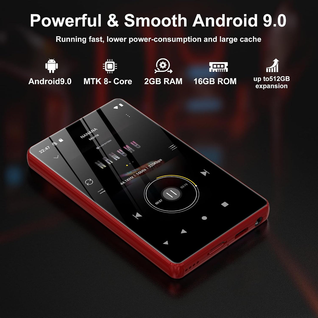 SWOFY 80GB MP3 Player with Bluetooth and WiFi, 4.0 Inch Touchscreen MP3 MP4 Player portablem Stereo,