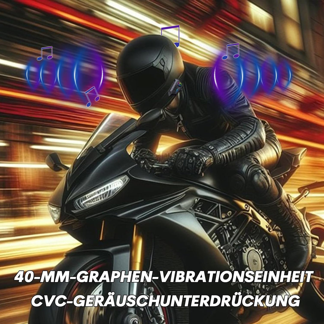 Motorradhelm Headset Bluetooth mit Mikrofon Motorrad Helm Kopfhörer Wireless Motorcycle Helmet Heads