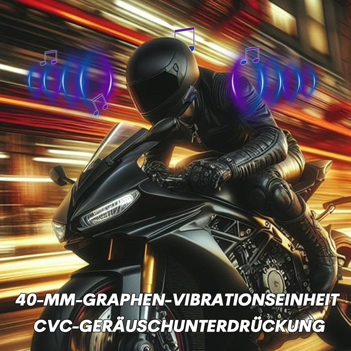 Motorradhelm Headset Bluetooth mit Mikrofon Motorrad Helm Kopfhörer Wireless Motorcycle Helmet Heads