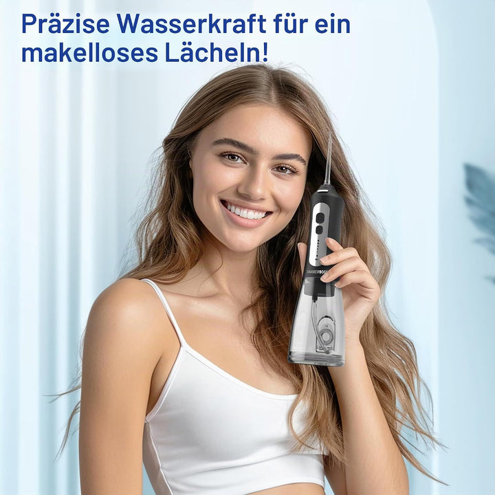 BarberBoss Munddusche, fortschrittliche tragbare Munddusche, elektrische Zahnseide für effektive Zah