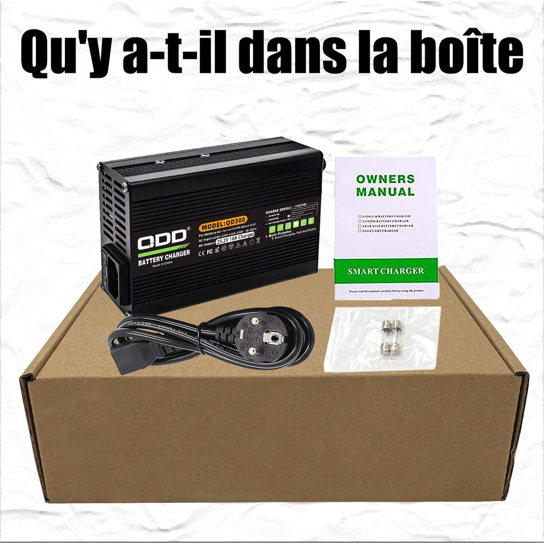 QDD 25,2 V 10 A Smart-Ladegerät, Aluminiumgehäuse, geeignet für 6S 22,2 V Lithium-Ionen-Akku für den
