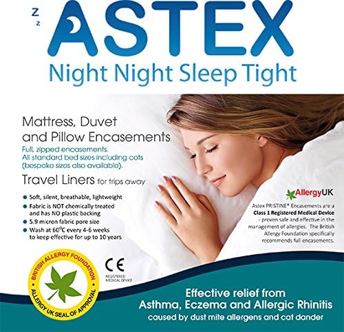 Anti-Hausstaubmilbenallergie-Kissenüberzug von Astex Pristine, DoppelpackEmpfohlen von Allergy UK.