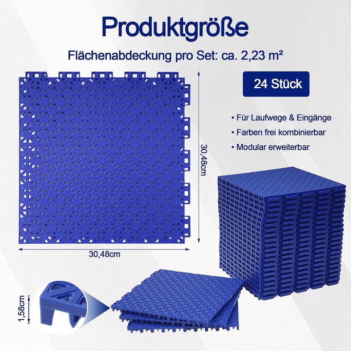 jxgzyy 24 STK Puzzlematte Set Bodenschutzmatte Sportmatte Fallschutzmatten Outdoor Gymnastikmatte Fi