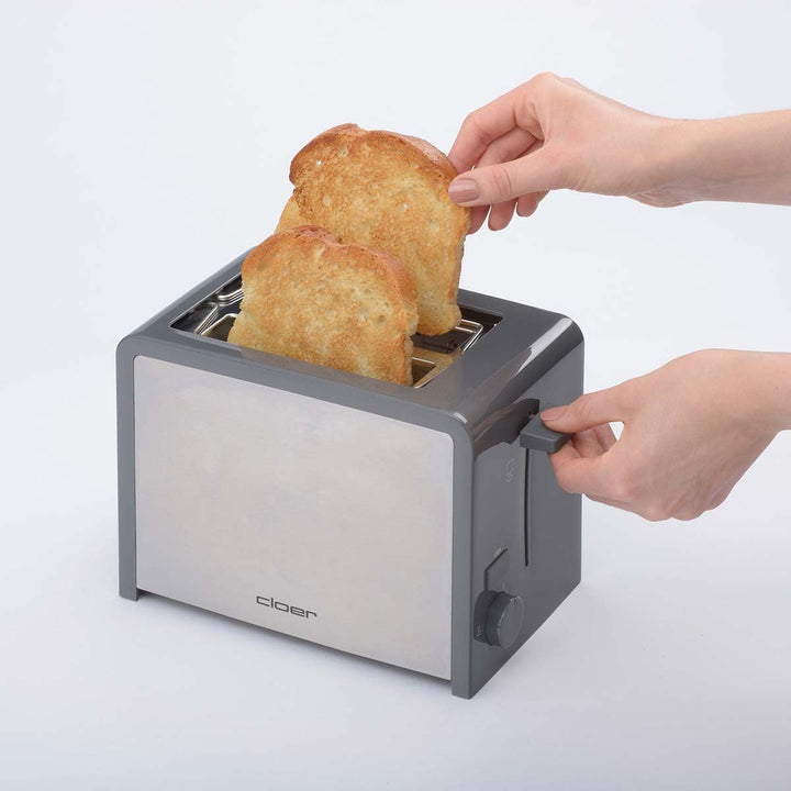 Cloer 3215 Toaster, 825 W, für 2 Toastscheiben, integrierter Brötchenaufsatz, Nachhebevorrichtung, K