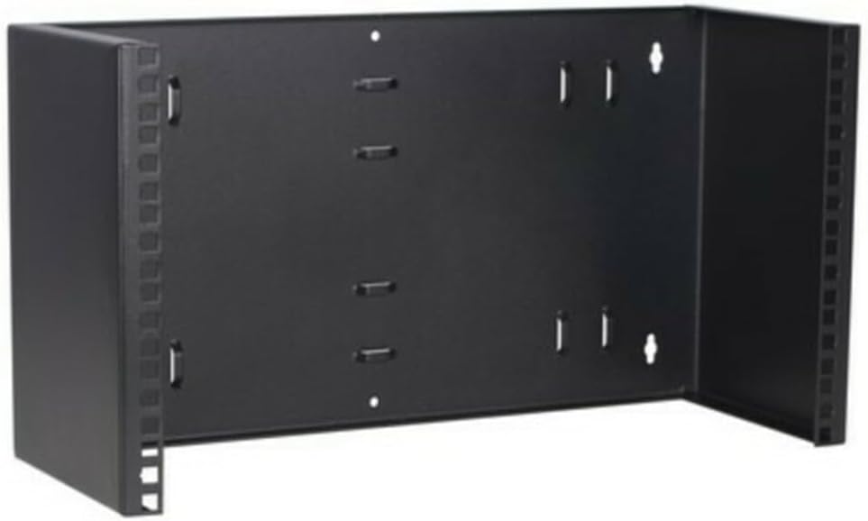 6 HE - 19 Zoll Montagerahmen für Wandbefestigungen ohne Schaniere - 180mm Tief - Schwarz 180mm tiefe