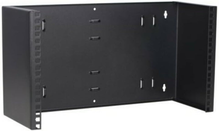 6 HE - 19 Zoll Montagerahmen für Wandbefestigungen ohne Schaniere - 180mm Tief - Schwarz 180mm tiefe