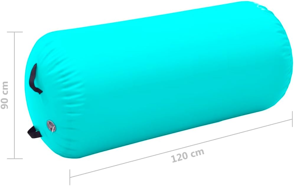 Aufblasbare Gymnastik-Rolle mit Pumpe 120x90 cm PVC Grün