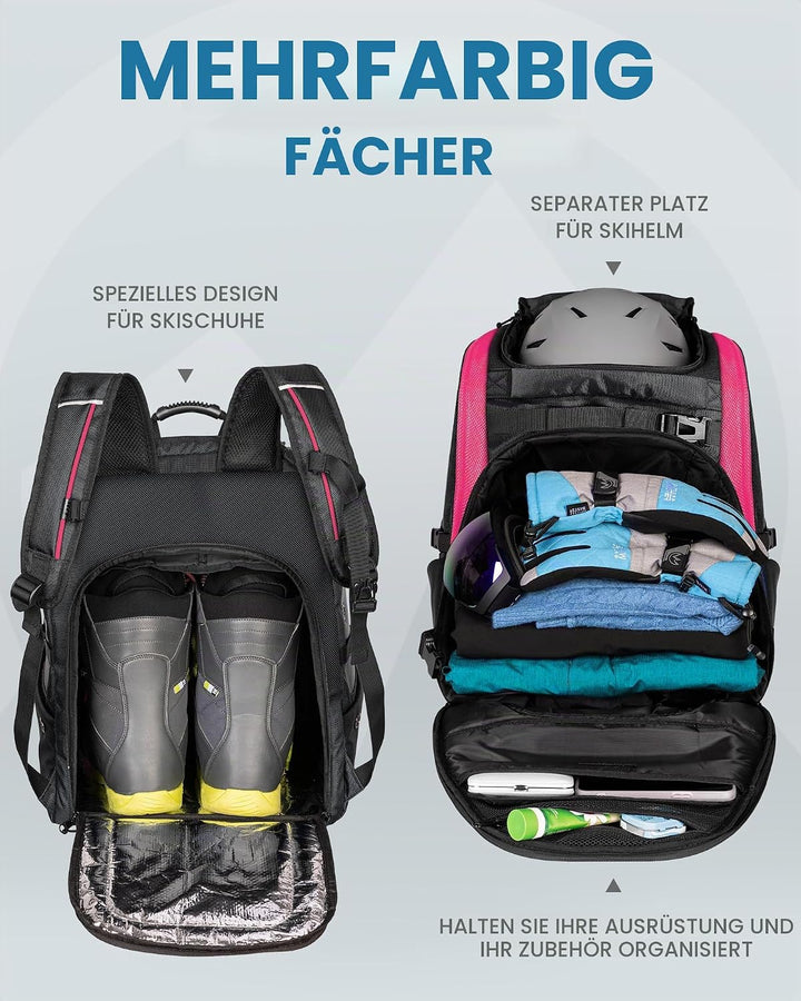 OutdoorMaster Unisex 65l Rhino Ski Boot Bag Skischuhtasche (1er Pack) Einheitsgrösse Rosa, Rot, Grau