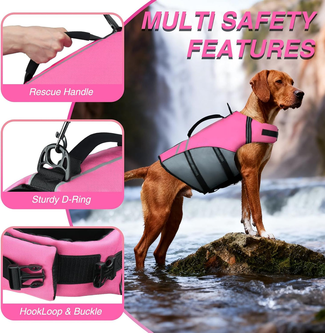 VIVAGLORY Sports Style Hundeschwimmweste, Rettungswesten Für Hunde Bootfahren, Auftrieb &amp; Schwimmhil