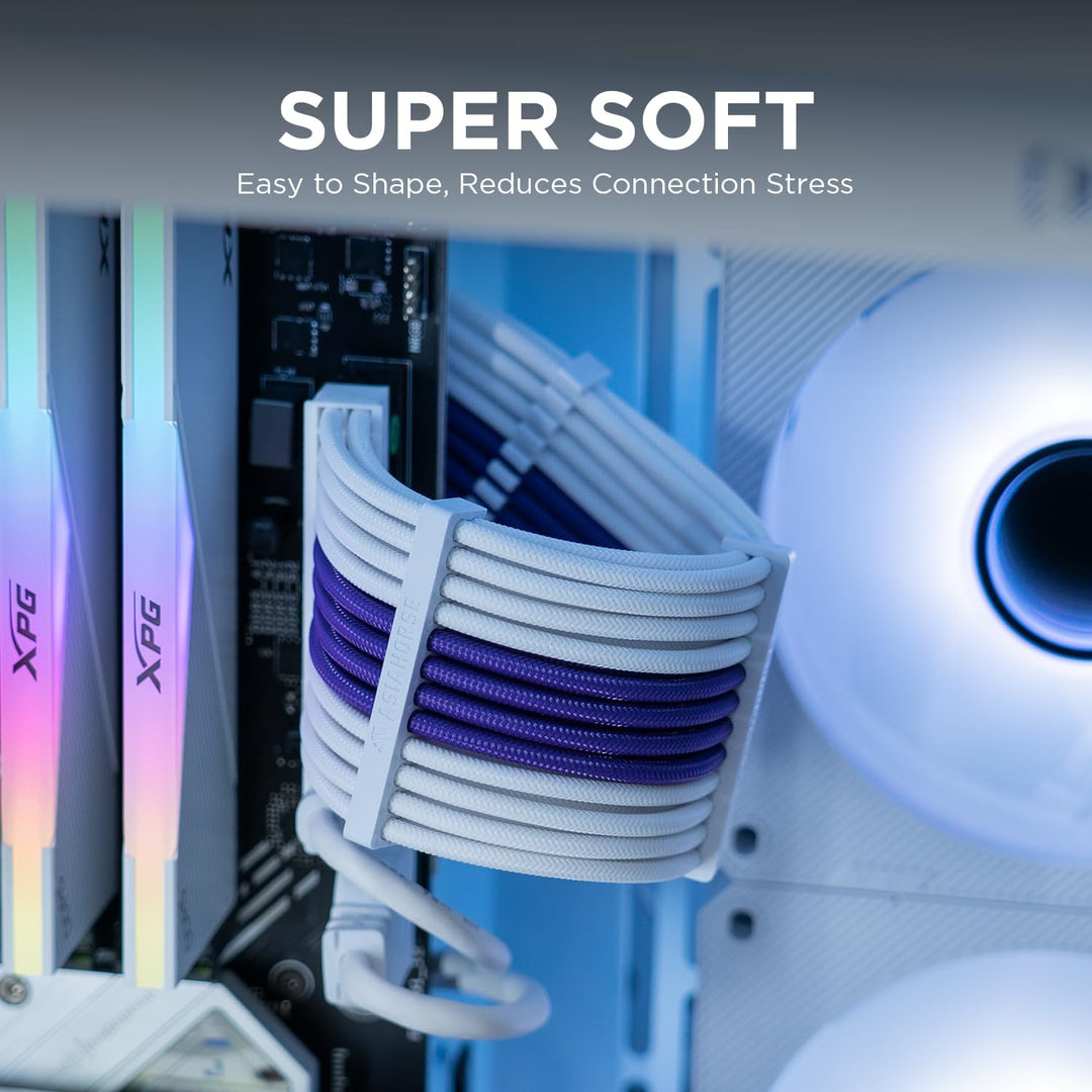 AsiaHorse 16AWG PSU Kabelverlängerung, Sleeved Cable Kit für GPU/CPU,Netzteil Cable Extensions mit K