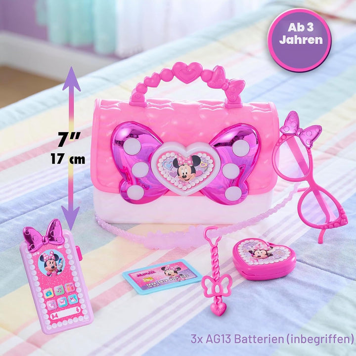 Disney Junior Minnie Mouse Bowfabulous Taschen-Set, 7-teilig, Licht- und Soundeffekte, zum Verkleide