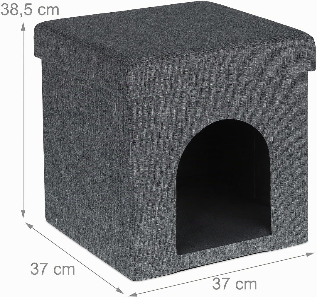 Relaxdays Katzenhöhle, Rückzugsort für Katzen und kleine Hunde, Indoor Tierversteck, H x B x T: 38,5