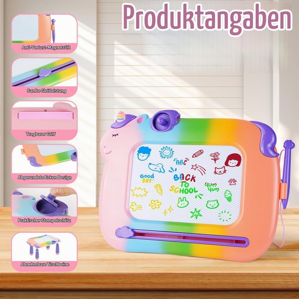 OFFCUP Magnetische Maltafel Kinder Zaubertafel ab 3 Jahr Bunt Magnetische Zeichenbrett Lernspielzeug
