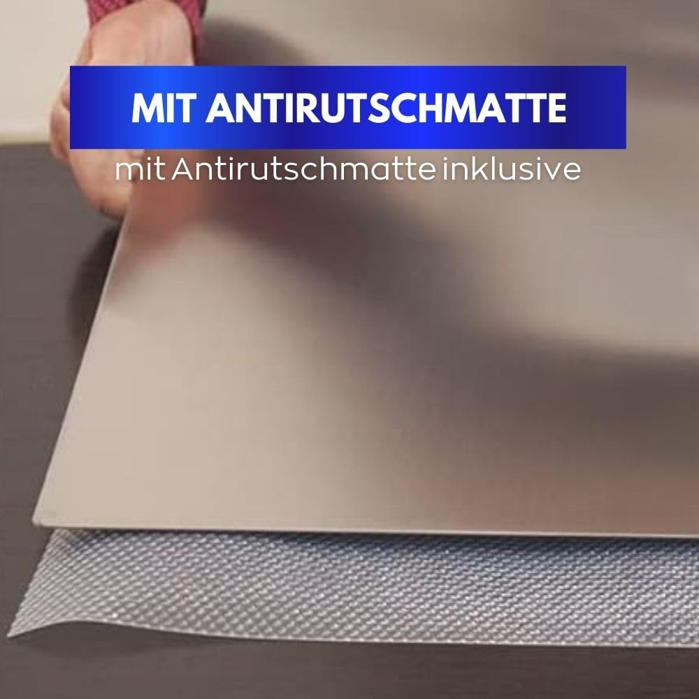 INOXLM Schneidebrett Edelstahl zum Kneten, Edelstahl Arbeitsplatte verschiedene Grössen für Küche, B
