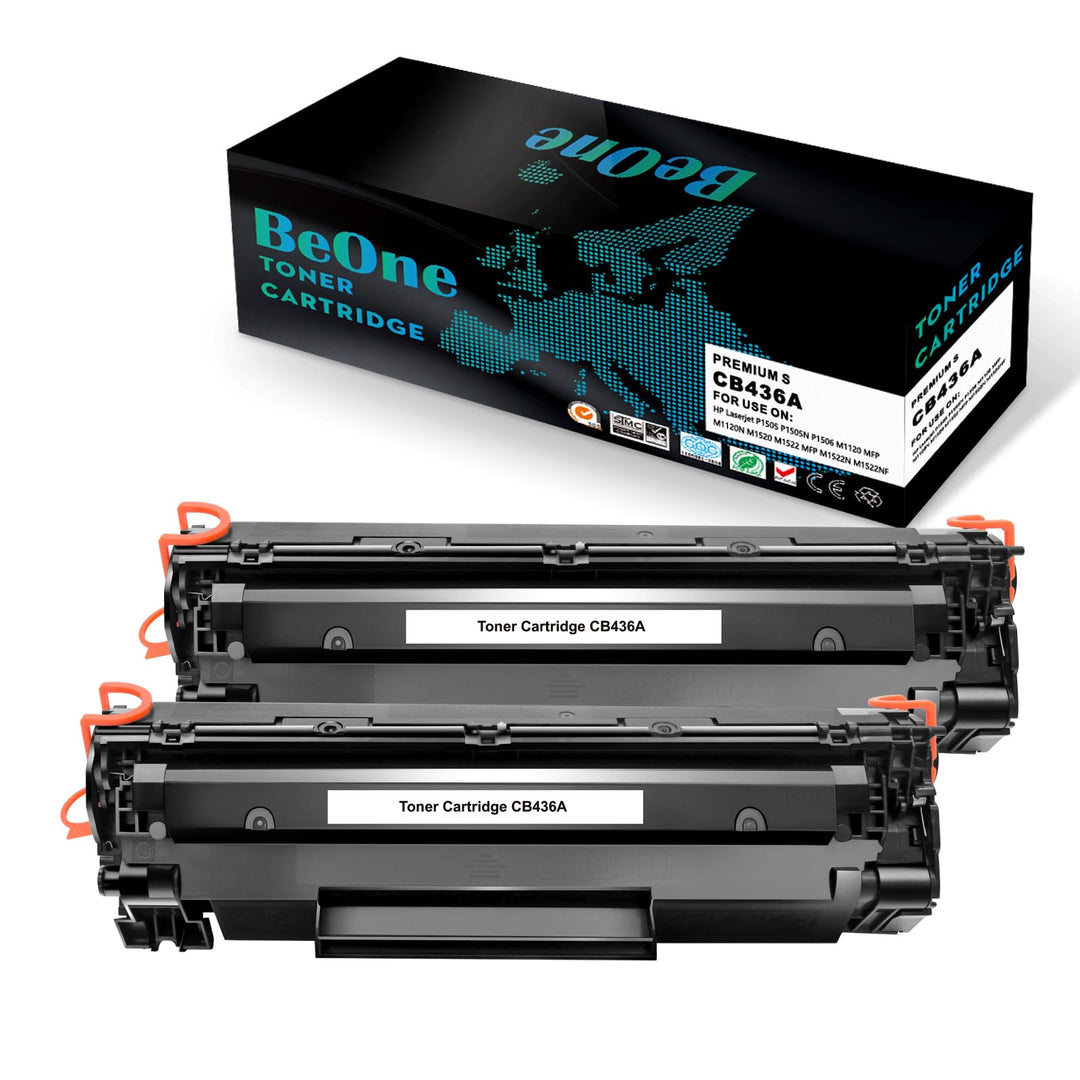 BeOne 2X 36A CB436A Tonerkartusche Kompatible für HP Laserjet P1505 P1505N P1506 M1120 MFP M1120N M1