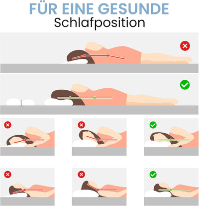 maxVitalis 2er-Set Nackenstützkissen 4-fache Höhenanpassung orthopädisches, ergonomisches Kopfkissen