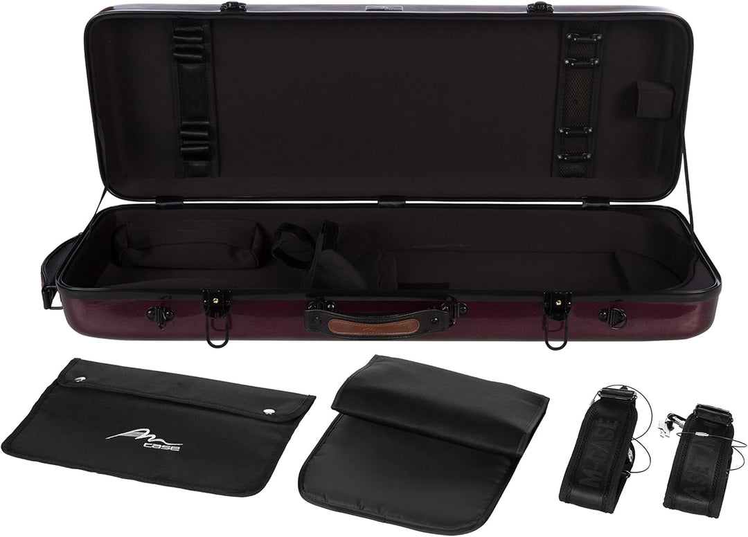 Bratschenkoffer Glasfaser Oblong 38-43 weinrot-shiny M-Case + Notentasche