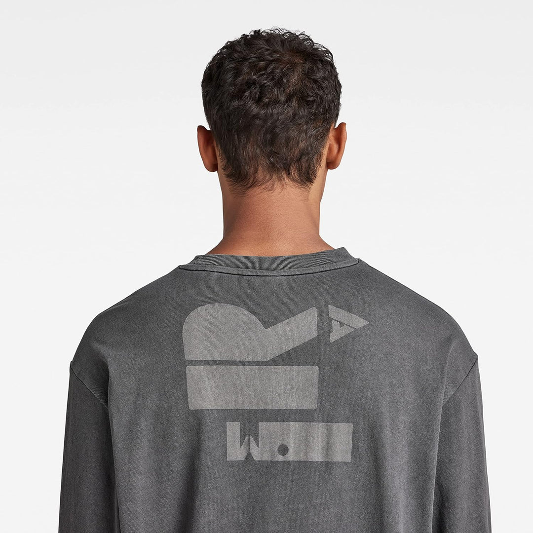 G-STAR RAW Herren Back Typography Boxy T-Shirts XS Schwarz (Dk Black Gd D22384-c756-b564), XS Schwar
