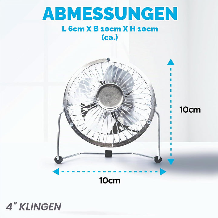 Status USB Tischventilator | 10,2 cm tragbarer Mini-Ventilator | Single Speed Kleiner Ventilator | C