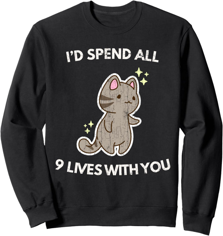 Lustiges Niedliche Katzen Design für Ihn Ihr Valentinstag Sweatshirt