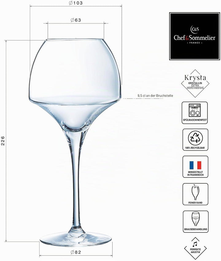 Chef &amp; Sommelier Kollektion Open Up – 6 Weingläser, 47 cl, aus Kristall, weich, modern und, verstärk