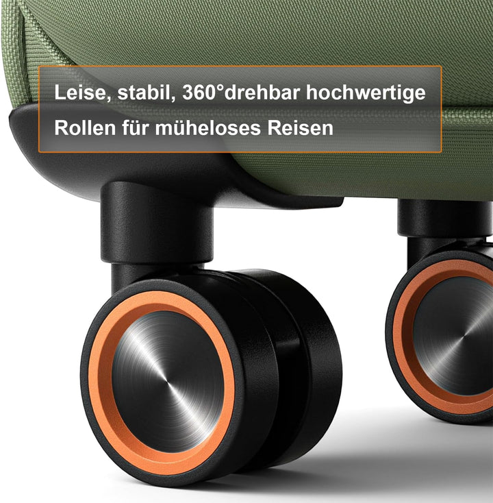 ABISTAB Trier Weichschalen Handgepäck Koffer 55 × 35 × 23 cm, Leichter Stoffkoffer Trolley klein, Re
